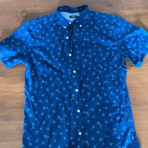 Short sleeve dress shirt - palm trees- M